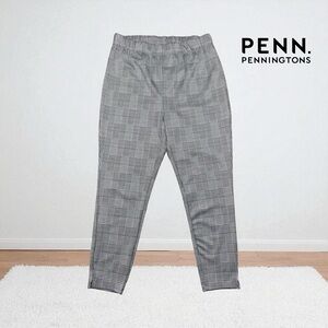 NWOT, Penningtons, Plaid Pull-On Plus Size Pants, Size X, Black, White